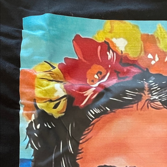 Frida kahlo Black Graphic Tee with Colorful Portrait by zero - Picture 6 of 8